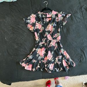Francesca's Collection Raenell Floral Godet Romper